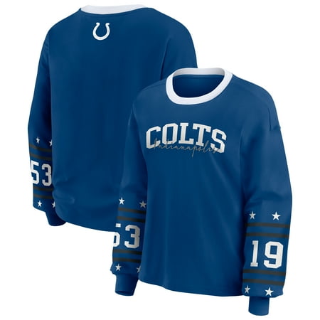 Women's WEAR by Erin Andrews Royal Indianapolis Colts Sport Long-Sleeve T-Shirt