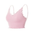 thumbnail image 3 of MixMatchy Women's Scallop Lace Trim Crop Cami Top Bralette, 3 of 4