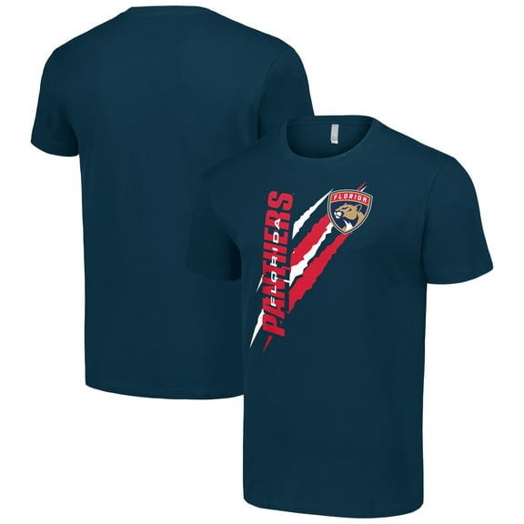 Men's Starter Navy Florida Panthers Color Scratch T-Shirt