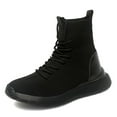 thumbnail image 3 of High Top Fashion Sneakers Ankle Boots for Women Casual Comfort Lace up Slip on Socks Walking Shoes, 3 of 5