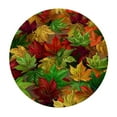 thumbnail image 2 of Nawypu Fall Maple Leaf Orange Round Edged Table Cover，Colorful Autumn Maple Leaves in Unusual Designs Nature Print Circular Table Cloth for Thanksgiving Day Dining Room Kitchen Decoration, Red Yellow, 2 of 7