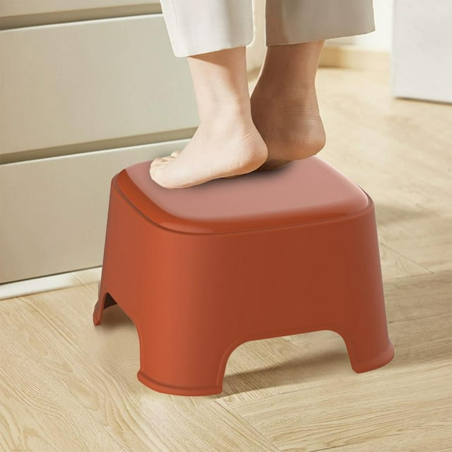Stackable Plastic Mini Stool for Household, Compact Design with Anti-Slip Base, Stable and Moistureproof for Bathroom, Kitchen, Outdoor and Camping