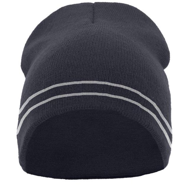 Pacific Headwear 601K.301.OS Basic Knit Beanie, Navy & White - One Size