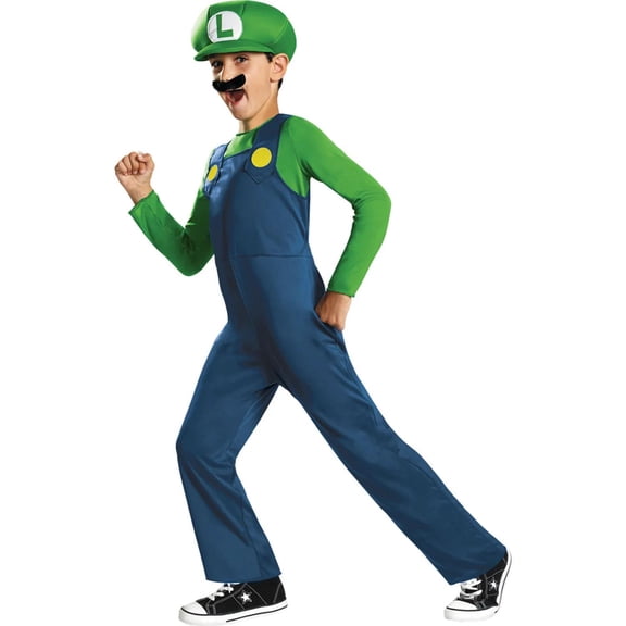 Disguise Boys' Classic Luigi Jumpsuit Costume - Size 10-12