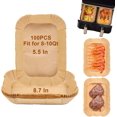 thumbnail image 1 of POWKOL - Papel de pergamino rectangular desechable para freidora de aire, resistente al aceite, impermeable, antiadherente, 8,7 x 5,5 pulgadas, 100 unidades, 1 of 6