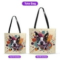 thumbnail image 5 of Boston Terrier Portrait Watercolor Vintage Retro Styles All Over Print 3D Canvas Tote Bag Gentleman Dog Lover Gifts Reusable Handbag - 00001, 5 of 5