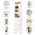 Tribesigns 66.9 Inch Linen Skinny Bathroom Storage Cabinet with 2 Doors ...