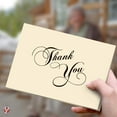 thumbnail image 4 of Elegant Cream Thank You Greeting Cards & Envelopes - Great for Birthdays, Weddings, Holiday Parties | 80lb (216gsm) | 5 x 7 Inches | 25 Per Pack, 4 of 5