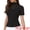 Black, variant on Women's Mock Turtle Neck Short Sleeve Top Sheer Mesh Shirts XL Wine Red