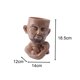 thumbnail image 3 of Maceta con forma de cara humana con orificio de drenaje para gabinete Marrón, 3 of 9