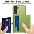 thumbnail image 3 of Dteck Case for Samsung Galaxy S22,Shockproof Wallet Card Slot Holder Pocket Slide Slim Fit Dual Layer Soft TPU Hard PC Hybrid Protective Back Cover for Galaxy S22 5G, Green, 3 of 6