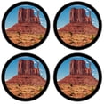 thumbnail image 2 of Silicone Non-Slip Drink Coasters with Removable Printed Absorbent Felt Pad - Set of 4 - Close up of Desert Tower, 2 of 3