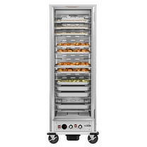 33 in. Commercial Insulated Heated Holding/Proofing Cabinet with Glass Door and Wire Racks in Silver (KM-CHP36-WIGL)