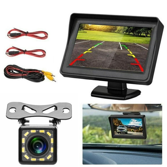 4.3inch HD Monitor Car Backup Reverse Camera Rear View Parking License Plate System