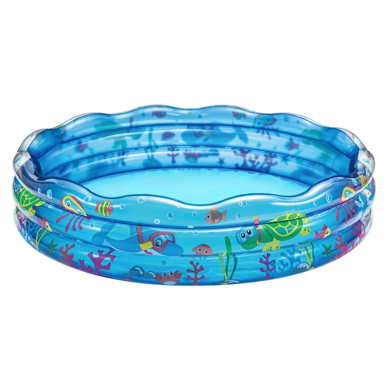 Bluescape Blue Sea Life 3 Ring Inflatable Splash Play Pool for