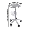 thumbnail image 6 of Medical Cart Salon Cart With Wheels, Caster, Casters, Aluminum, Adjustable Height and Storage, Mobile Trolley Cart 26.77"-42.91" Height Adjustable, easy setup for daily use and dependable performance, 6 of 7