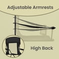thumbnail image 4 of LEDREM Premium Foldable Camping Chairs Set of 2 - High Back Support, Adjustable Armrests, Drink Holder & Organizer, 330lb Capacity, Ink Black, 4 of 7