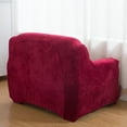 thumbnail image 5 of CJC Sofa Cover Plush Stretch 1 2 3 4 Seater Sofa Slipcover Chair Loveseat Couch Cover Furniture Protector Cover with 1 Pillowcase (1 Seater, Red), 5 of 11