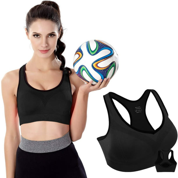 Comfortable Sports Bras with Pad for Women, Seamless High Impact Racerback Bras  Support for Yoga Gym Workout Fitness Indoor Outdoor Activity ( XXL Size,  Black ) - Walmart.com