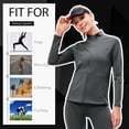 thumbnail image 4 of TFixol Chaqueta deportiva de forro polar para mujer, corte entallado, bolsillos laterales, soporte con cremallera, 4 of 8