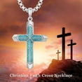thumbnail image 3 of Coachuhhar Cross Necklace 925 Sterling Silver Western Turquoise Pendant Necklace Jewelry Gifts for Men Women, 3 of 8