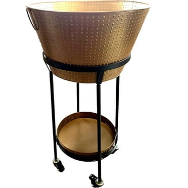 Beverage Tub & Tray, with wheeled stand Matte Copper