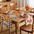 thumbnail image 5 of Burlap Table Runner 90 Inches Long,Fall Orange Maple Leaf Thanksgiving Pumpkin Watercolor Non-Slip Kitchen Table Runners for Dining Room Everyday Use Party Table Decorations Black Plaid, 5 of 9