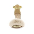 thumbnail image 6 of BLISSFUL STEP Women's Faux Fur Glitter Stiletto Heel Sandals Gold 10, 6 of 8