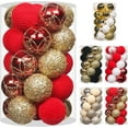 thumbnail image 1 of Boules de Noël en Velours de 2,36 Po, 25 Pcs Décorations Suspendues de Sapin de Noël Floquées Rouges/blanches, pour Décoration Intérieure de Fête de Noël à la Maison, Mariage et Jours Fériés., 1 of 7