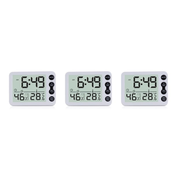 Advancent Reloj Digital de escritorio, alarma electrónica, termómetro, botón de sala de estar, funcionamiento con batería, temporizador LCD, Type4 NO4 Advancent CBP162567
