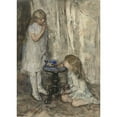 thumbnail image 3 of Jacob Maris 11x14 Black Modern Framed Museum Art Print Titled - Two Girls Blowing Bubbles (C. 1880), 3 of 5