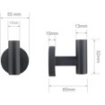 thumbnail image 5 of Forma redonda del níquel cepillado del acero inoxidable SUS304 para la esponja de la cocina, albornoz y Cortina de ducha del gancho negro de la toalla del cuarto de baño montada en la pared sobre la, 5 of 5
