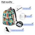 thumbnail image 4 of Honeii Colorful Hawaii Palms Print Canvas College Laptop Backpack, Durable Rucksack Travel Notebook Bag School Backpack Book Bag for Men Women-Small, 4 of 7