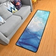 thumbnail image 5 of Kitchen Rugs and Mats Non-Skid Washable Runner Rugs Blue Marble Bright Ink Modern Fluid Art Long 72x24 inch for Floor Cushioned Hallway Entryway Indoor 2x6, 5 of 7