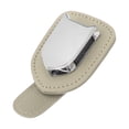 thumbnail image 1 of Clip para gafas de sol de coche Unique Bargains, magnético, universal, soporte para gafas de sol en el parasol, cuero de vaca, aleación de aluminio, beige, tono plateado, 10x5cm, 1 pieza, 1 of 1