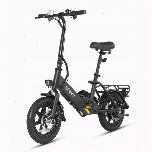 DYU 16" Folding Electric Bike,500 Motor and 36V 7.5Ah Battery, 15.5 Miles Max Speed, Up To 21 Miles, Commuter E-City Bike With Rear shelf, LED Display