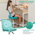 thumbnail image 4 of Homy Casa Teens Task Home Office Chair Ergonomic Small Cute Chair, Lumbar Support Breathable Mesh Seat for Student,Turquoise, 4 of 13