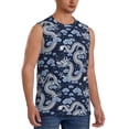 thumbnail image 2 of Haiem Men's Dragon Print Tank Tops Summer Sleeveless Cut Off Workout T-Shirts Fitness Vest Athletic Undershirts-Medium, 2 of 8