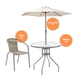 thumbnail image 1 of Naterial Set de Comedor para Exterior: Mesa + 4 Sillas + Sombrilla para Jardín Tipo Ratán, Modelo Elías, 1 of 5