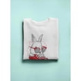 thumbnail image 3 of Rabbit Wearing Glasses Sweatshirt Women -Image by Shutterstock, Female Medium, 3 of 4