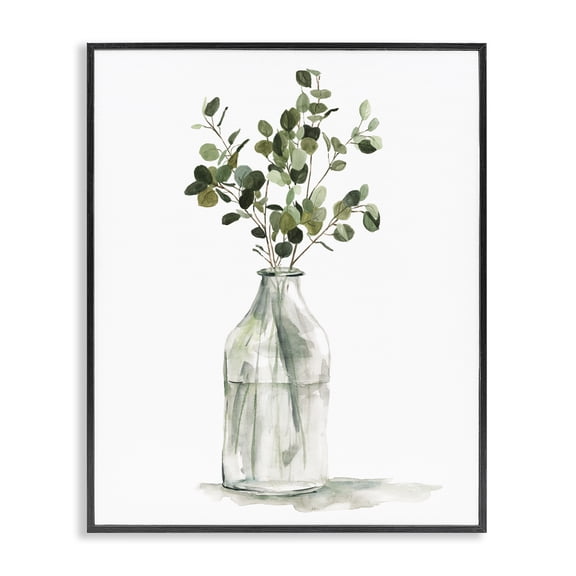 Stupell Industries Farmhouse Botanical Eucalyptus Arrangement Black Framed Giclee Art, 11 x 14, by Carol Robinson