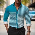 thumbnail image 1 of Camisa a cuadros con líneas 3D para hombre, camisa de manga larga con solapa de alta calidad, camisa social para hombre, ropa de lujo, camisa ajustada para baile de graduación, camisa extragrande, 1 of 6