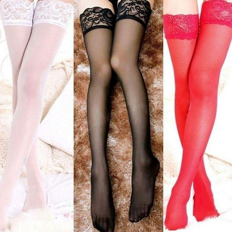 Sexy Lace Silicone Top Stay Up Thigh-High Stockings Costume HOT! For Women  V9X1 