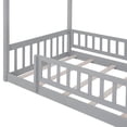 thumbnail image 3 of Tamaño doble cama de madera casa cama marco con cerca, para niños, adolescentes, niñas, niños, 3 of 5