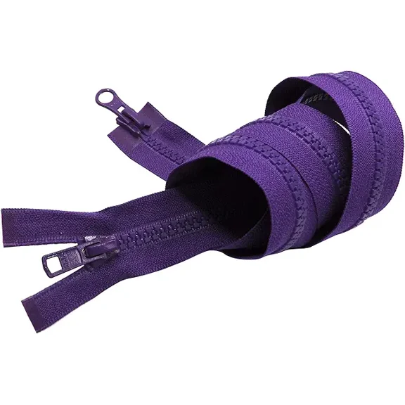 #5 Molded Vislon Purple YKK Jacket 2-Way Separating Zipper - Color: Purple #559 - Made in The United States (1 Zipper Per Pack) (36" Inches)