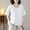 White, variant on Rezuofi 1 Pcs Women's Dressy Casual Blouse Half Sleeve Crewneck Spring Summer Tops Solid Color Loose Basic Tees 2025 Trendy Shirts