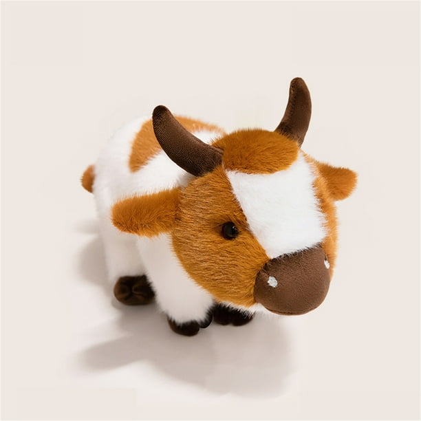 Vaca de juguete de simulación, modelo de granja, adorno de peluche para niños