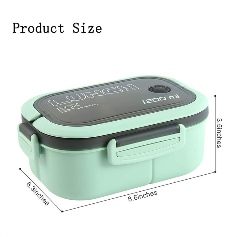 Bento Box Adult Lunch Box, 1200ML Double Layer Lunch Box with Spoon & Fork  High Capacity Food Containers, Leakproof Eco-Friendly, BPA-Free and  Food-Safe Materials Bento Lunch Box for Kids 
