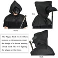 thumbnail image 4 of Máscara Plague Bird Doctor de piel sintética BUUFAN con capa y acceso., 4 of 7