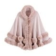 thumbnail image 1 of Châle Tricoté Grande Taille pour Femmes avec Faux Col et Manteau Chaud à Capuche, 1 of 5